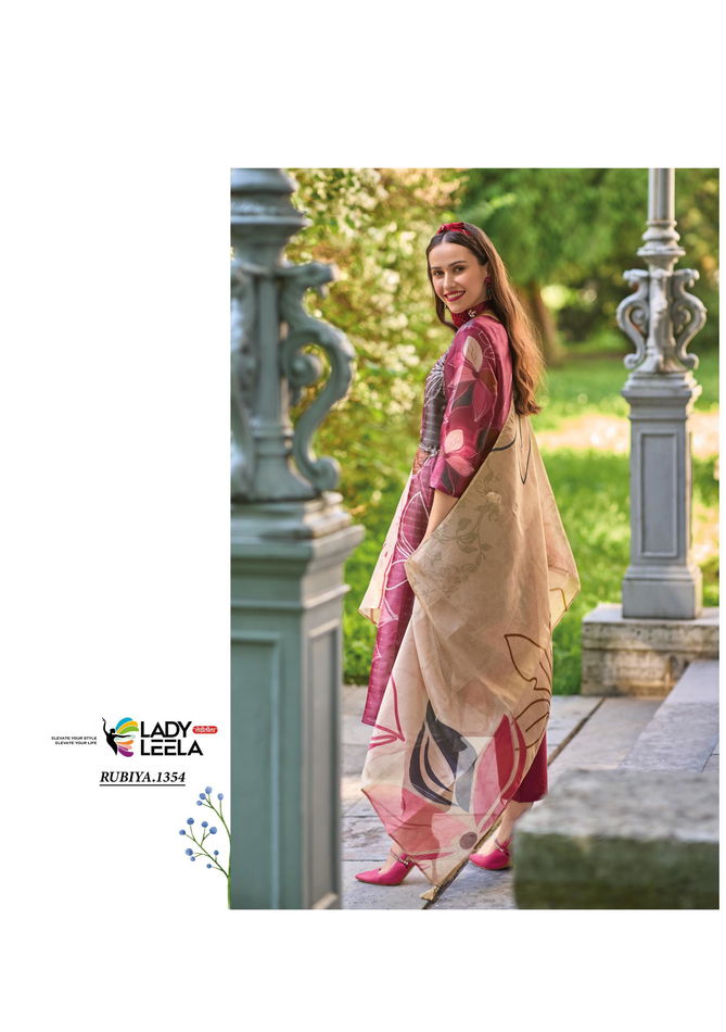 Rubiya By Lady Leela Jacquard Digital Printed Readymade Suits Wholesale Shop In Surat